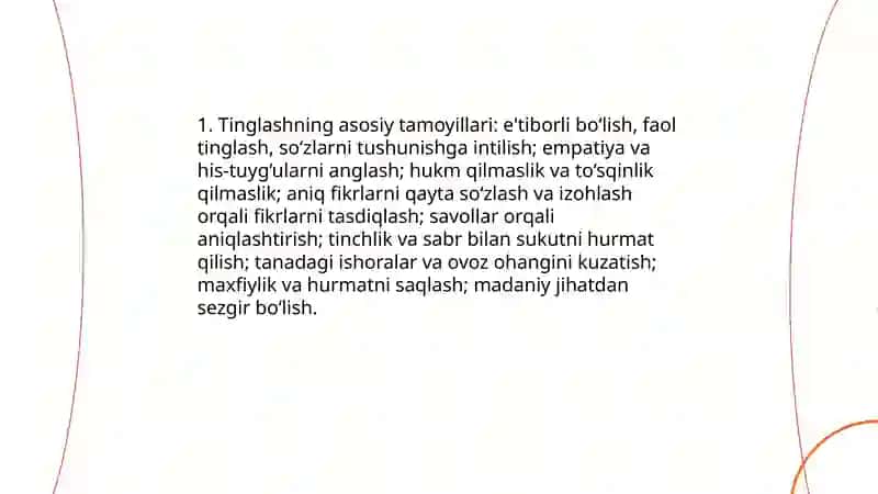 Tinglash va sukut madaniyati 3
