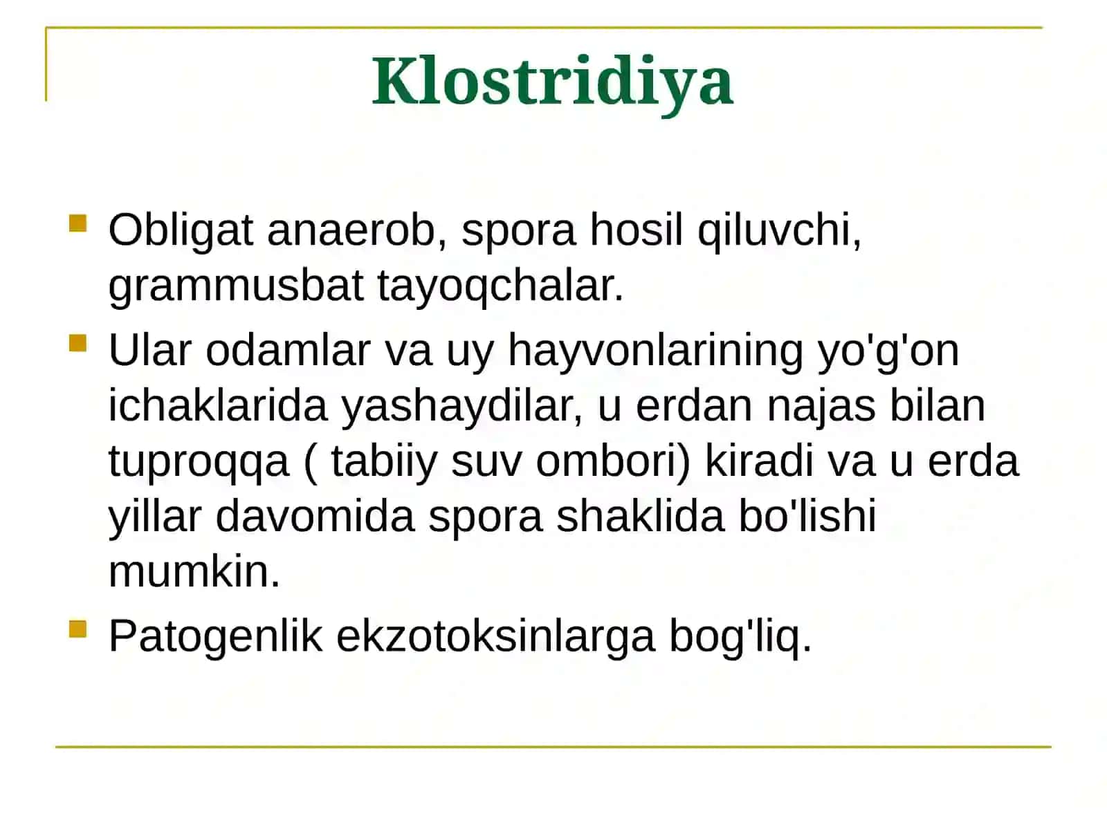 Anaerob va o'tkir spetsifik jarrohlik infektsiyasi 3