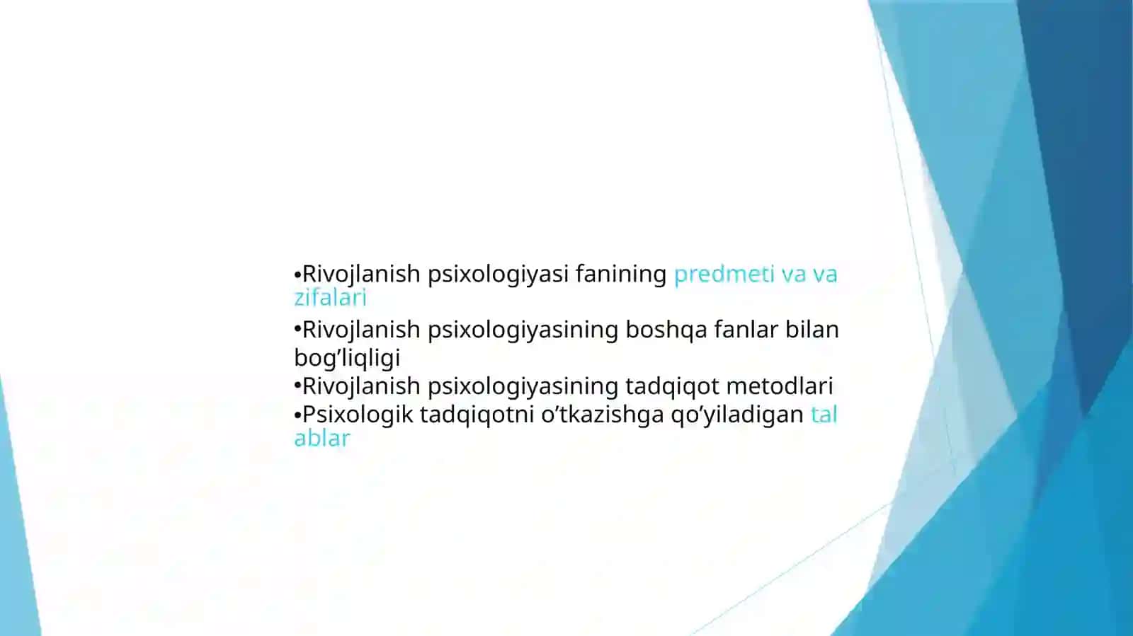 Rivojlanish psixologiyasi 3
