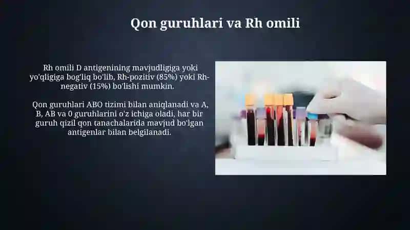 Qon biokimyosi, qon tarkibi 3