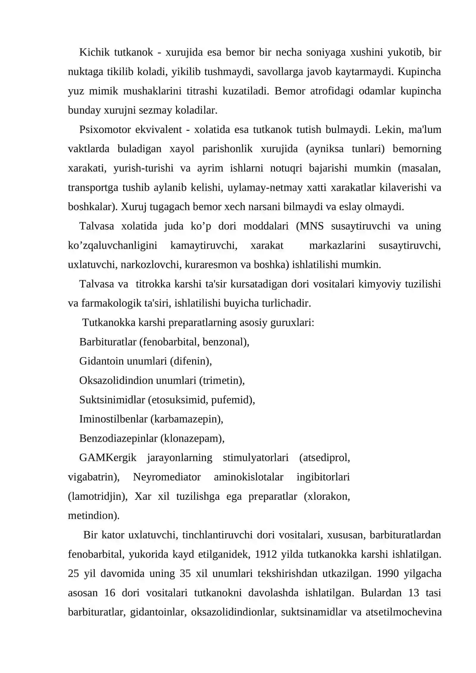 Talvasaga qarshi moddalar farmakologiyasi 3