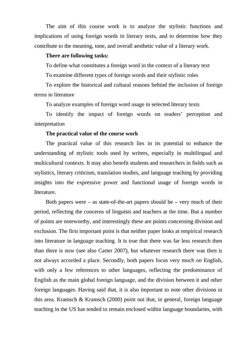 Stylistic Role of Foreign Words in Literary Texts 3