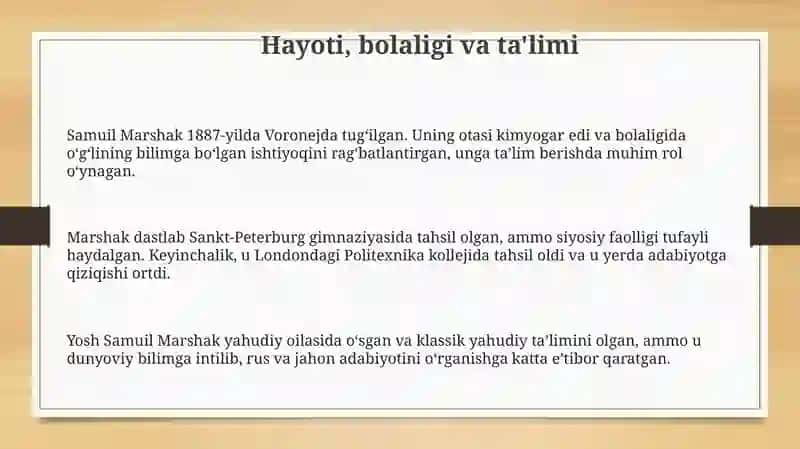 Samuil Marshakning hayoti va ijodi 3