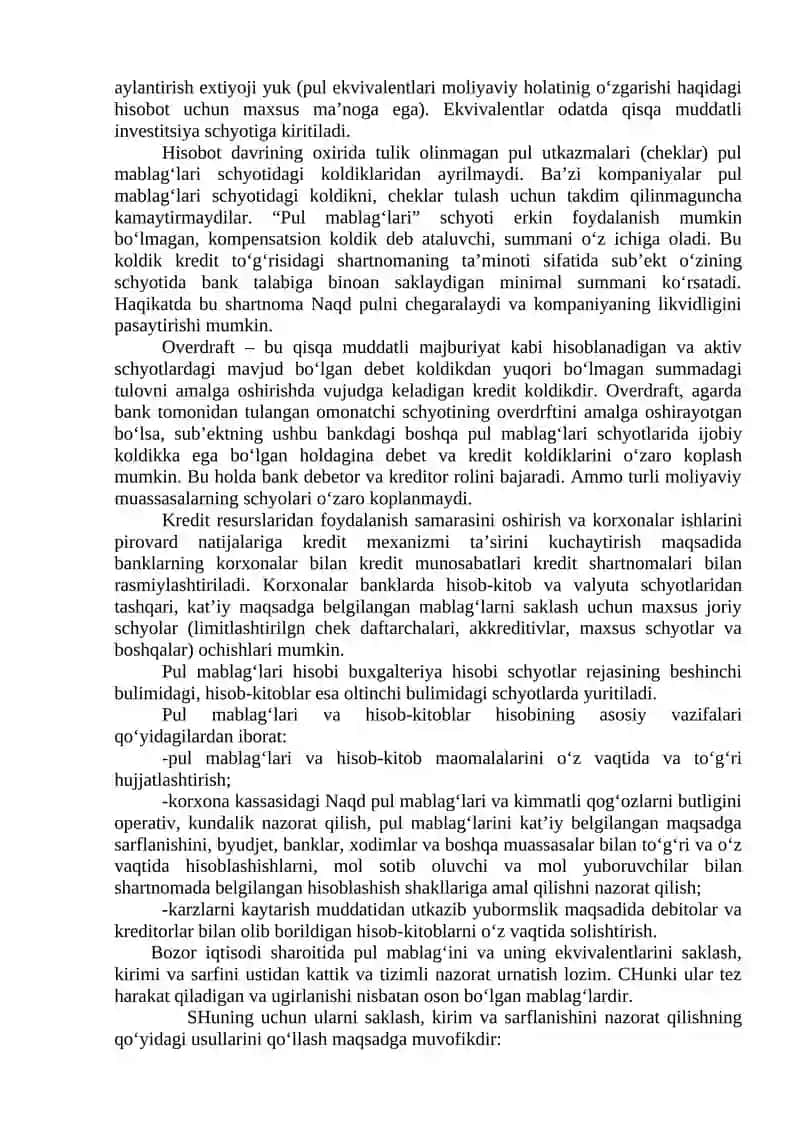Pul mablag‘lari va valyuta operatsiyalari hisobi 3