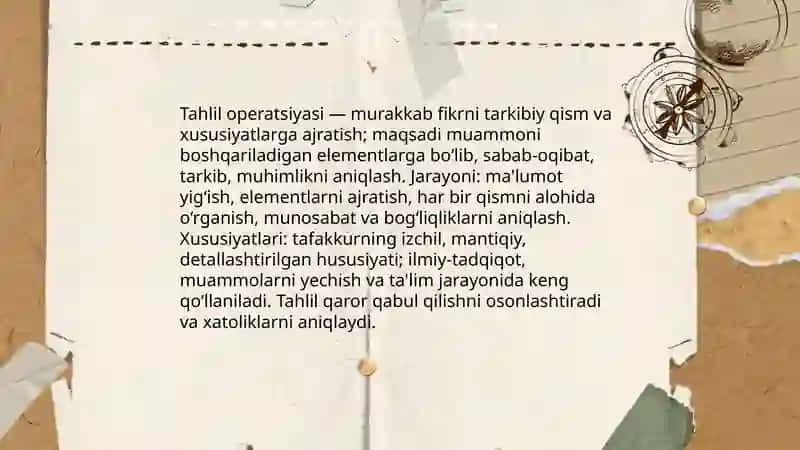 Tafakkur operatsiyalari va shakllari 3