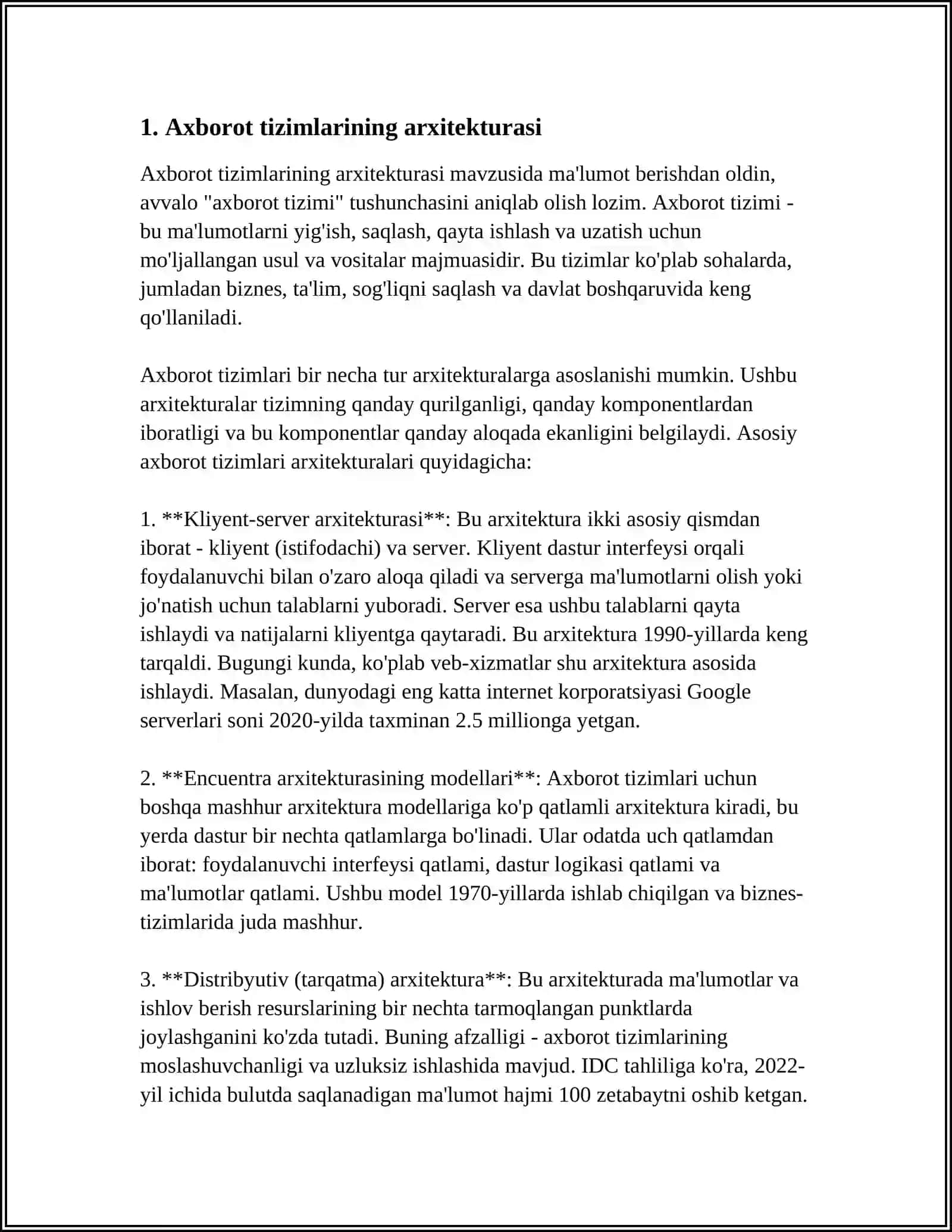 AXBOROT TIZIMINING ASOSIY TARKIBIY QISMLARI 3