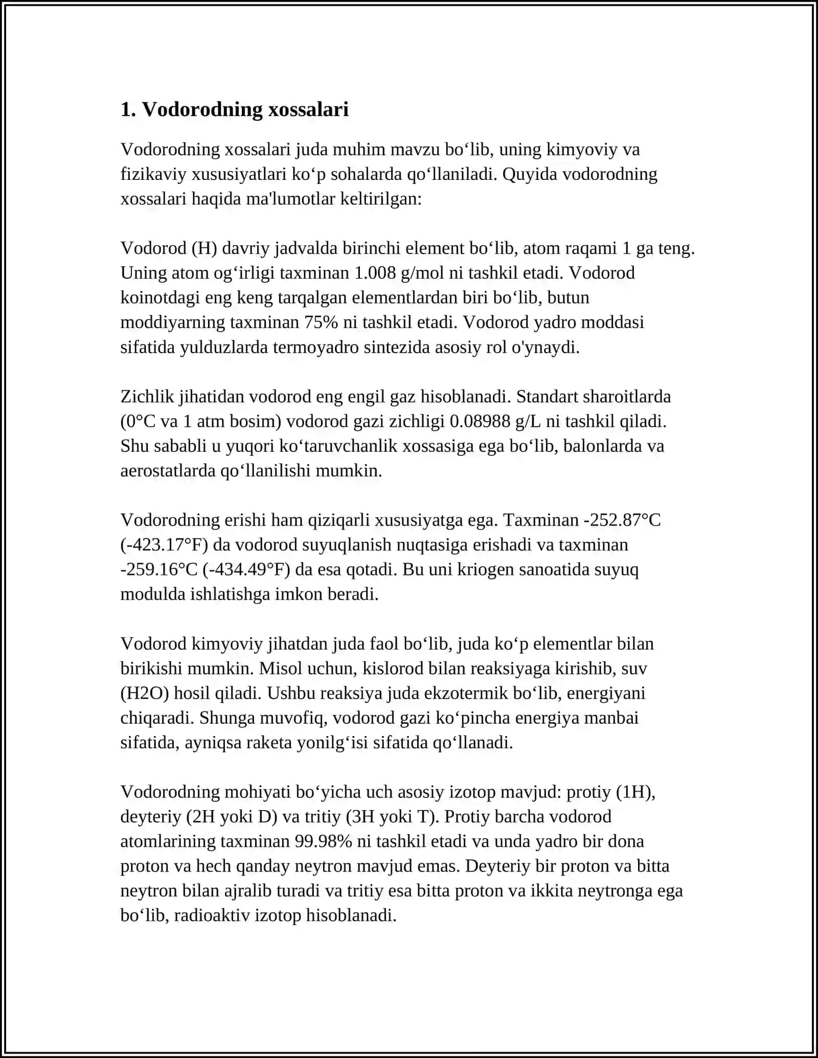 VODOROD VA UNING BIRIKMALARI.I VA II S-BLOK ELEMENTARI 3