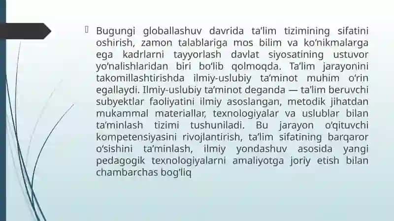 Ta’lim tizimining ilmiy-uslubiy ta’minoti. 3