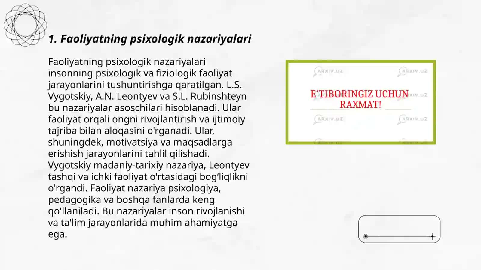 Faoliyatining psixologik tahlili 3