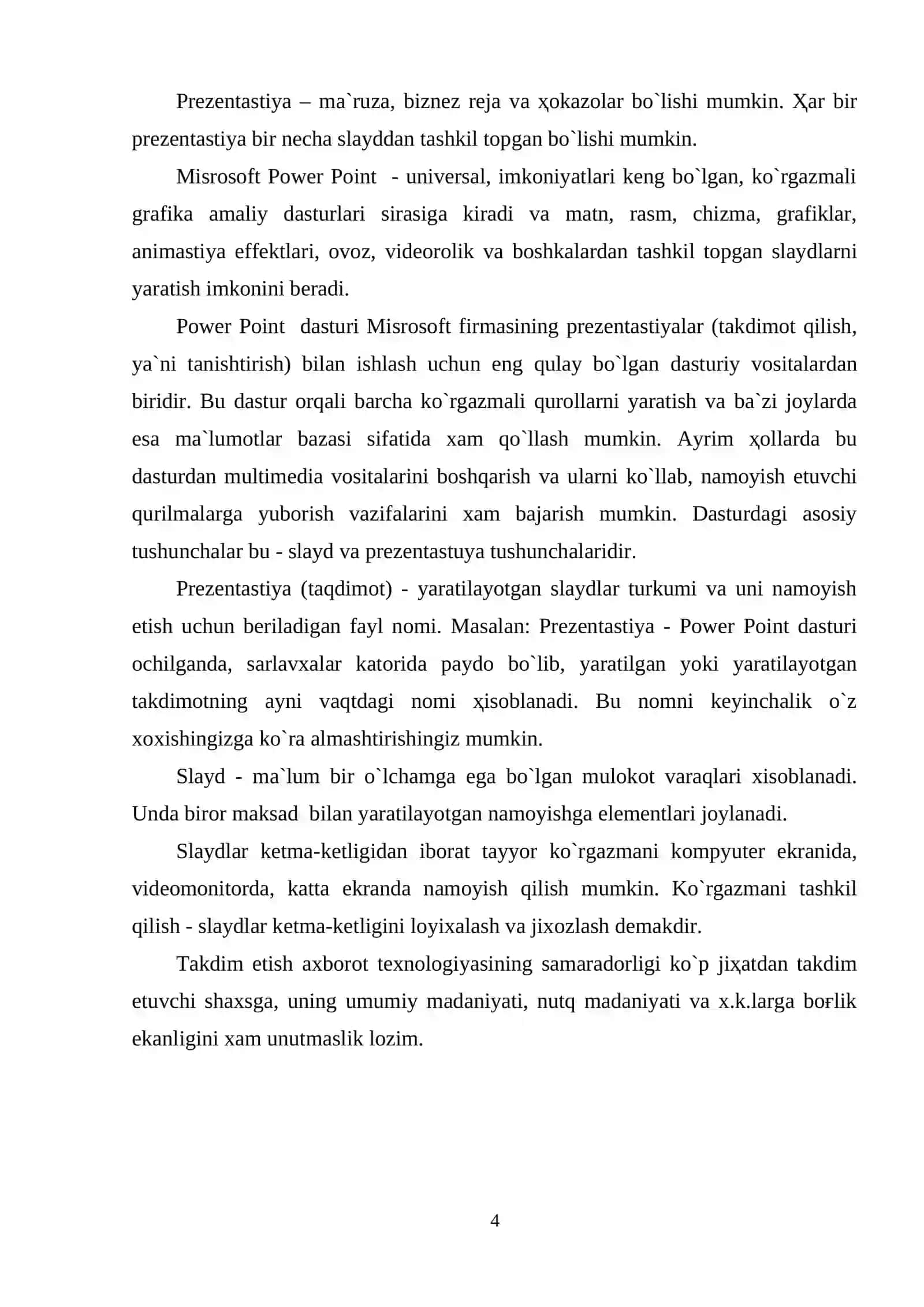Misrosoft Power Point haqida tushuncha 3