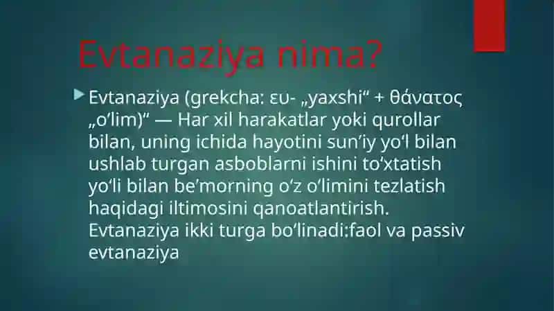 Evtanaziya muammolari 3