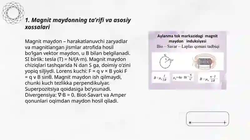 Magnit maydon. Elektromagnit kuchi 3