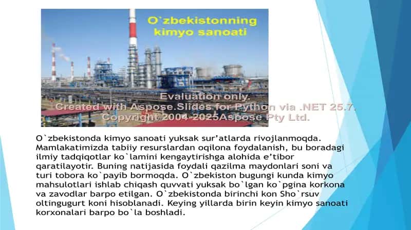 So‘ngi yillarda O‘zbekistonda Kimyo sanoati 3