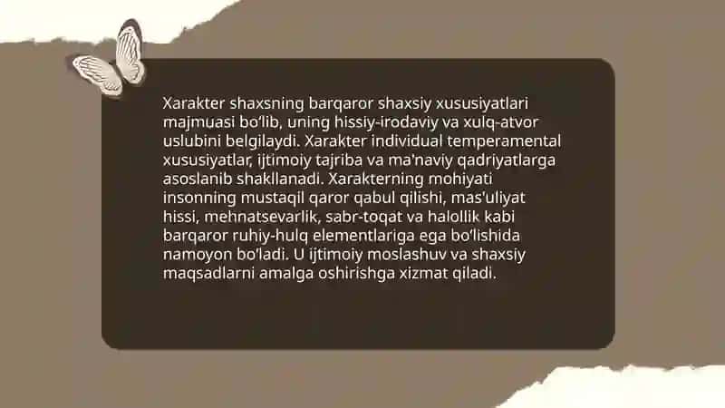 Xarakter haqida tushuncha 3