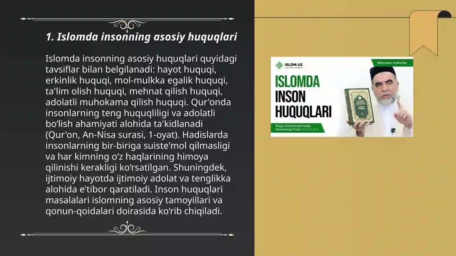 Islomda insonning asosiy huquqlari 3