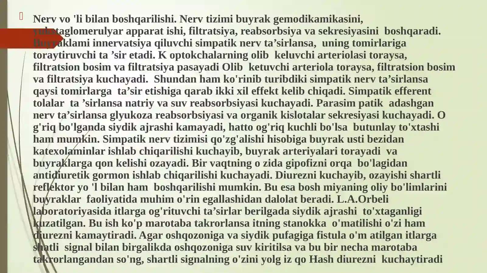 Buyrak organi haqida . Buyrak faoliyatini haqida toʻliq malimotlar. 3
