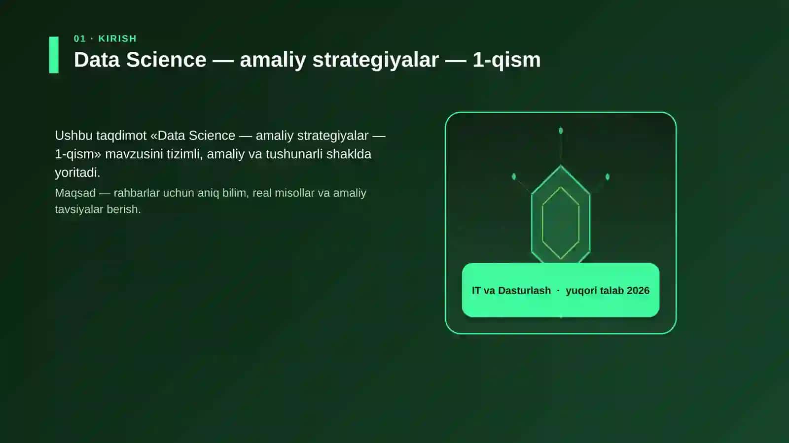Data Science — amaliy strategiyalar — 1-qism 3