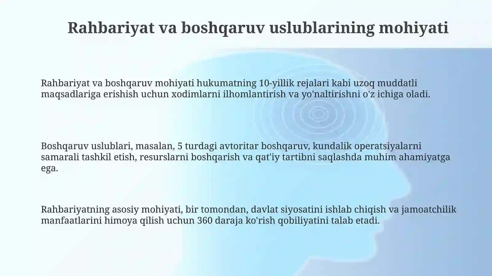 Rahbariyat va boshqaruv uslublari 3