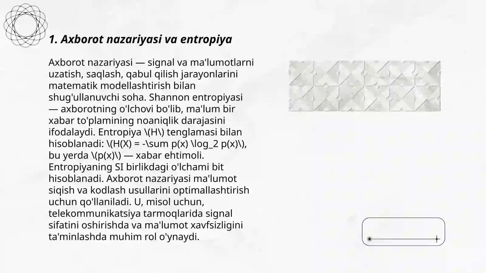 Axborot nazariyasi va entropiya 3