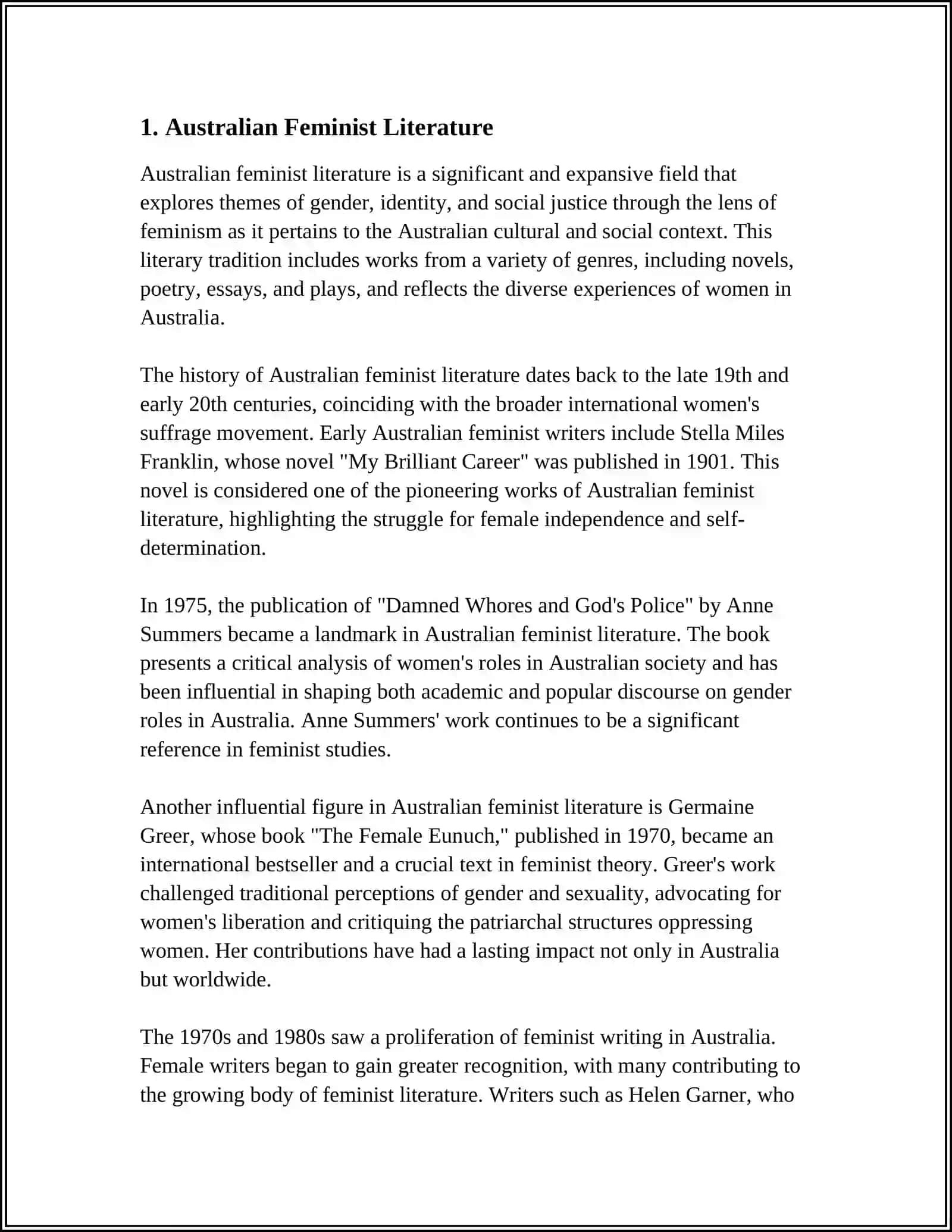 EXAMPLES OF WORKS BY AUSTRALIAN WOMEN WRITERS 3