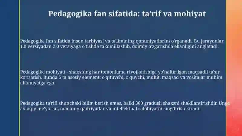 Pedagogika fan sifatida 3