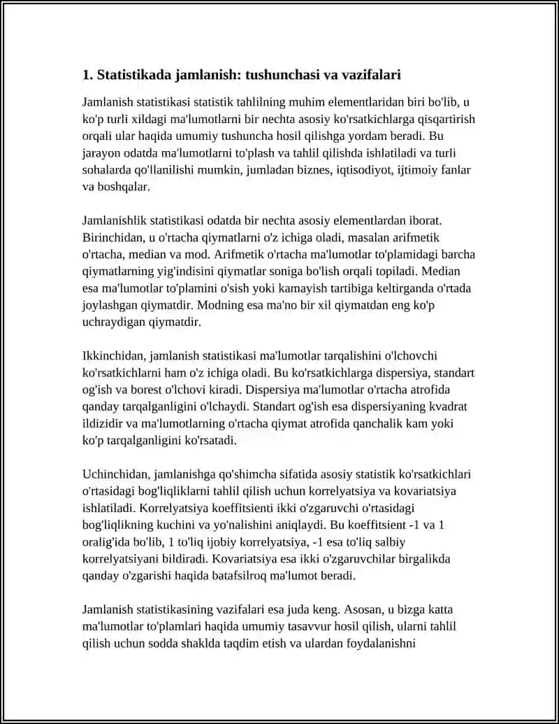 STATISTIKADA JAMLASH VA GURUHLASH 3