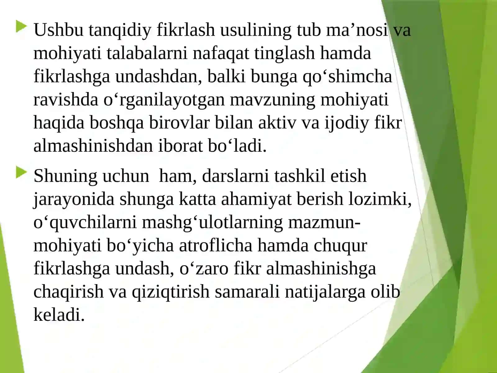 Tanqidiy fikrlashni o'stiruvchi faol metodlar 3