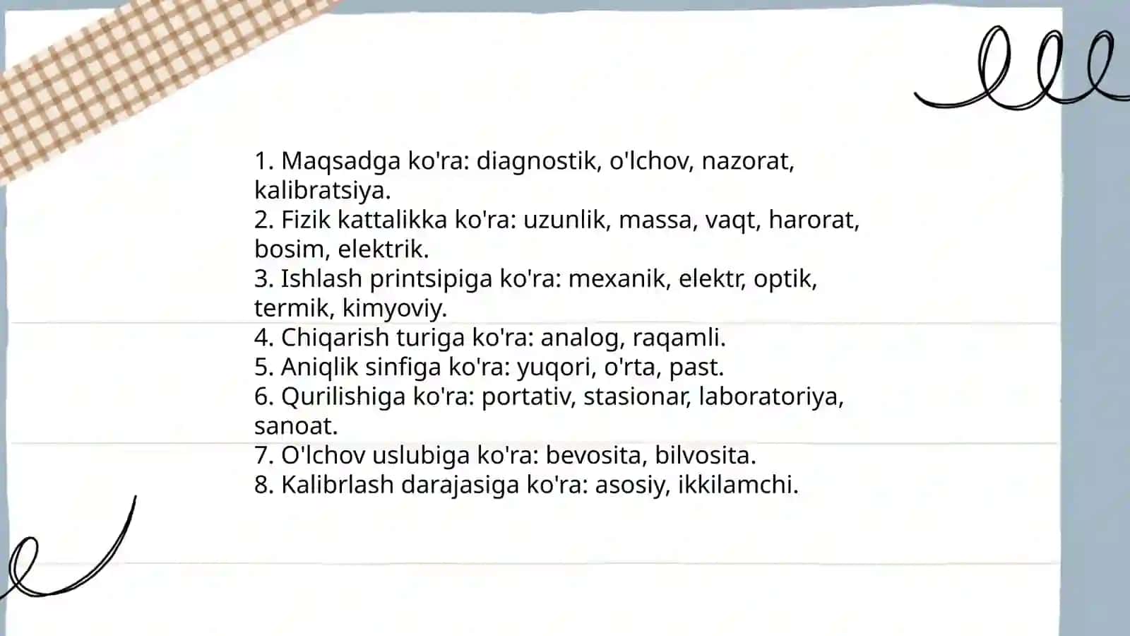 Oʻlchash vositalari va usullari 3