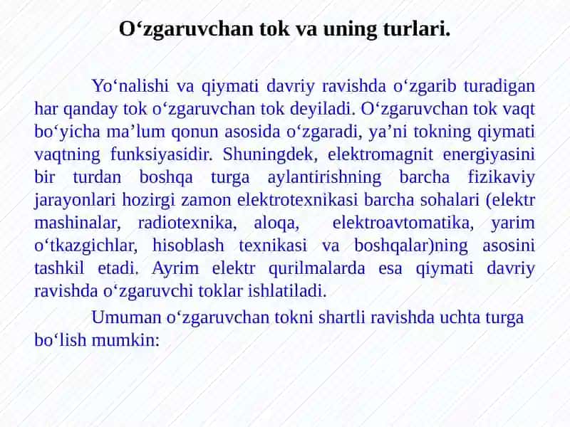 SINUSOIDAL O‘ZGARUVCHAN TOK 3
