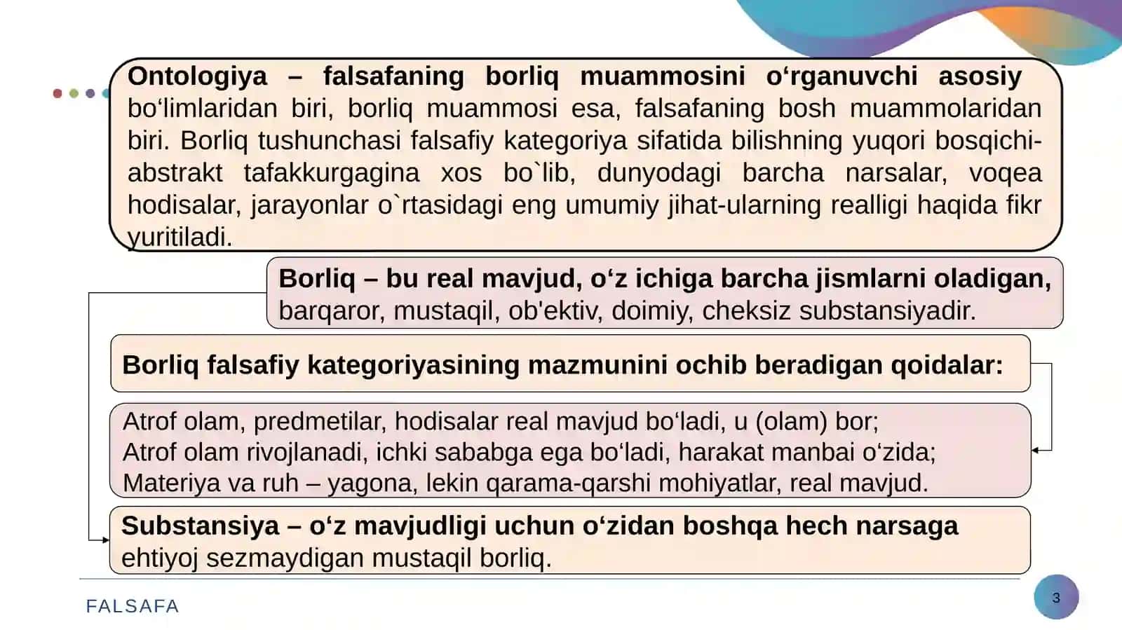 Borliqning falsafa tushunchasi 3
