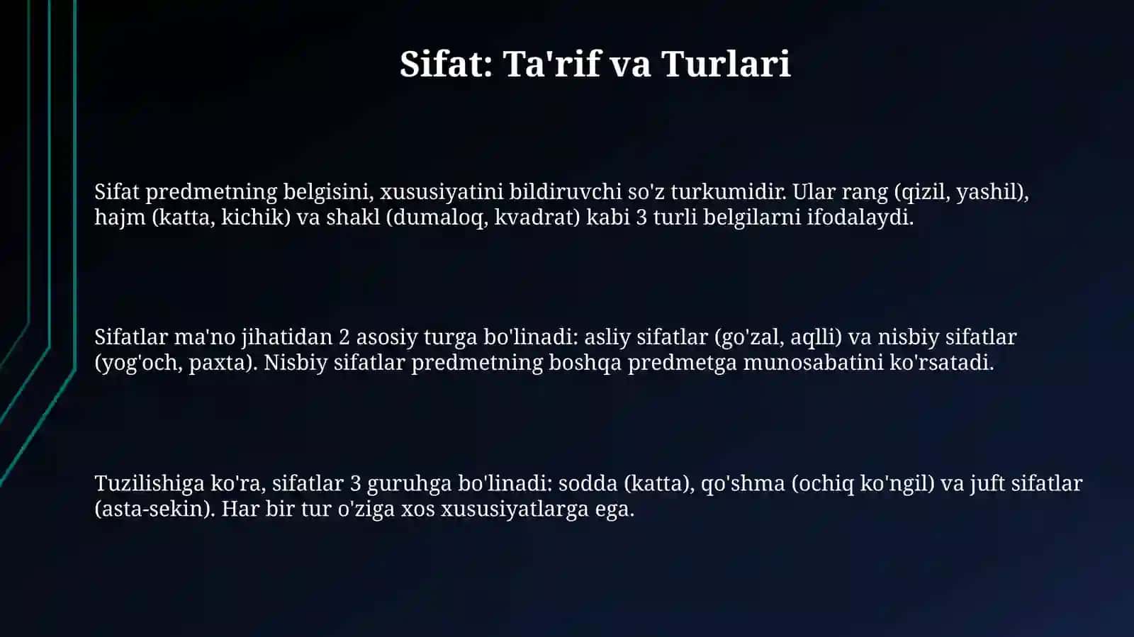Sifat soʻz turkumi 3