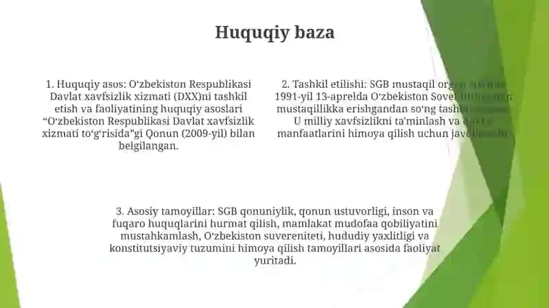 Oʻzbekiston Respublikasi Davlat Xavfsizlik Xizmati Tashkil Etish 3