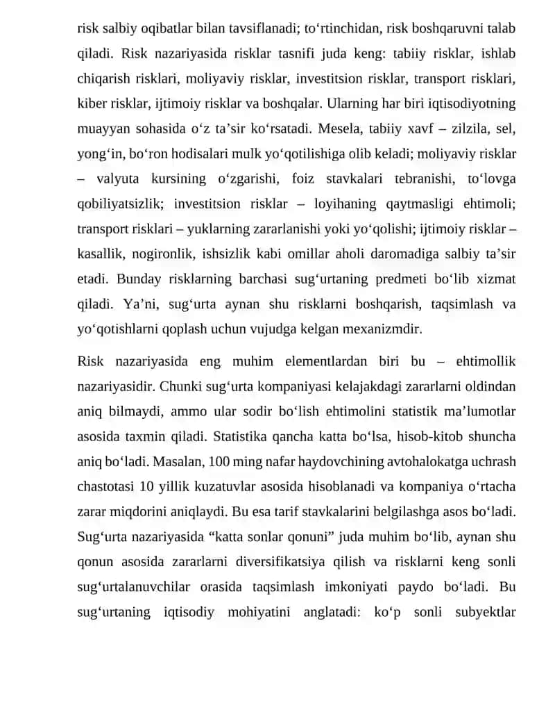 Risk nazariyasi va uning sug‘urtadagi roli 3