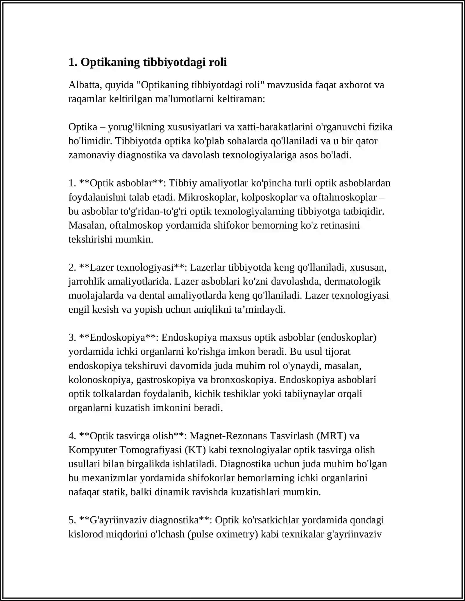 Optikaning tibbiyotdagi roli 3