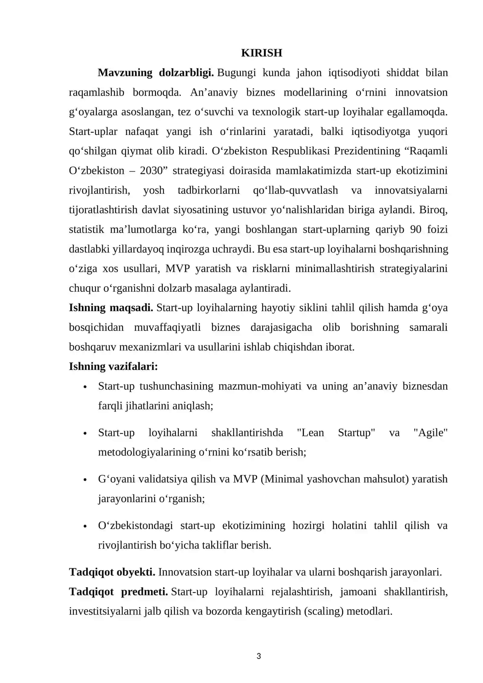 START-UP loyihalarni boshqarish 3