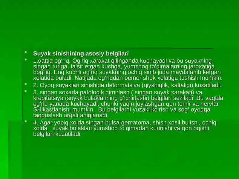 Suyaklarning sinishi va chiqishi 3