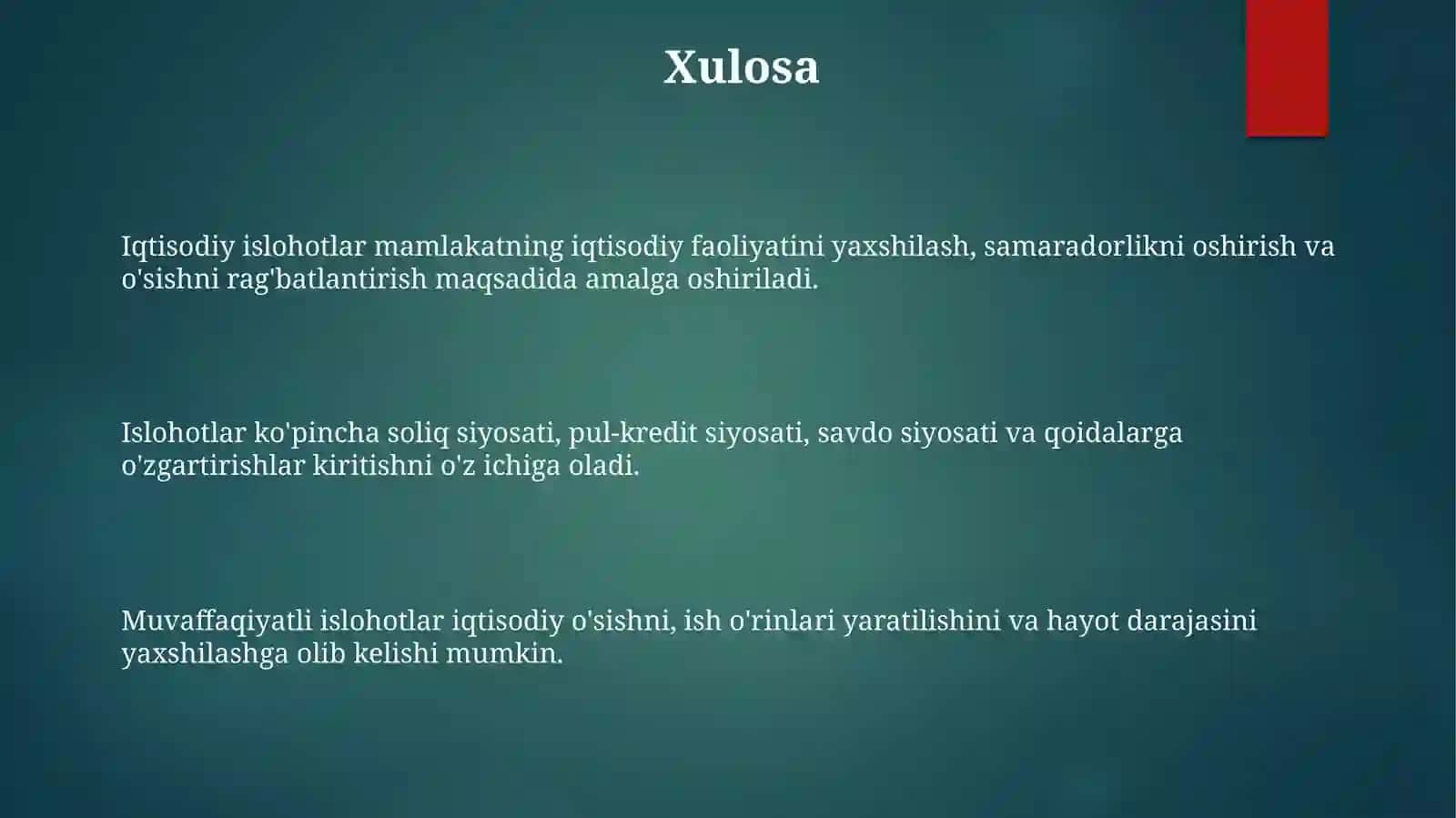 Iqtisodiy islohotlar 3