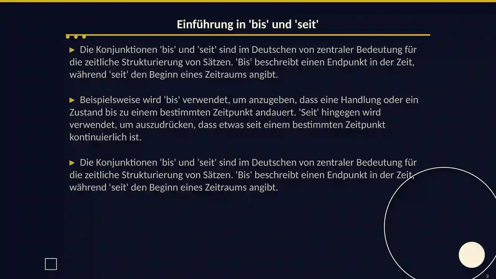 Mobilitat und Verkehr konjunktionen bis,seit 3