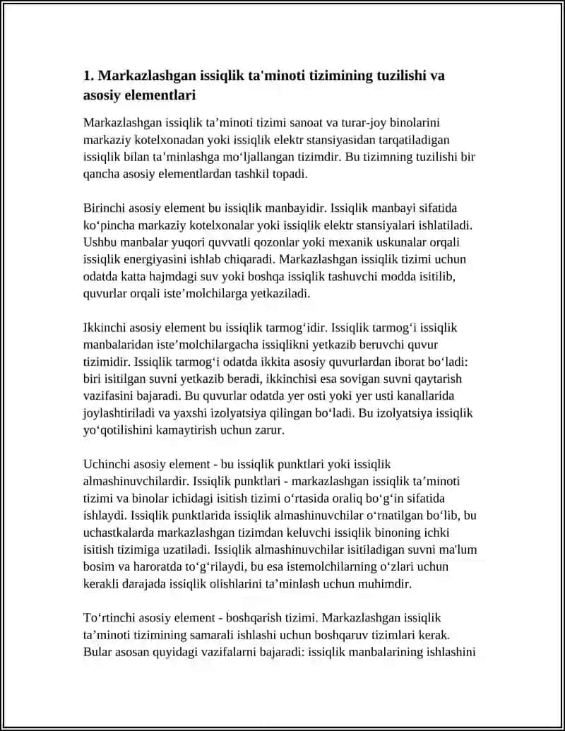 MARKAZLASHGAN ISSIQLIK TA'MINOTI 3