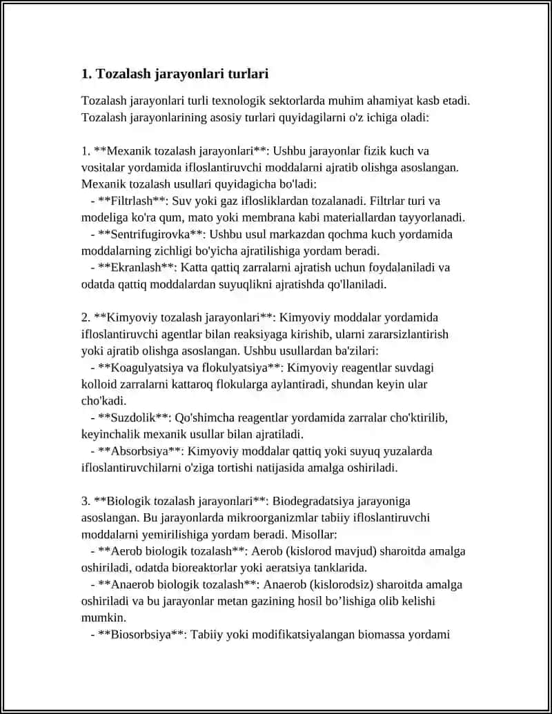 TOZALASH TURLARI VA TASNIFI 3