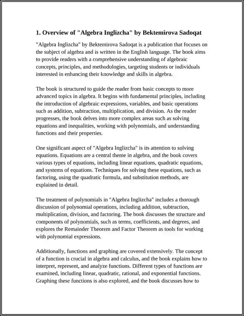 REFERAT - ALGEBRA INGLIZCHA BEKTEMIROVA SADOQAT 3