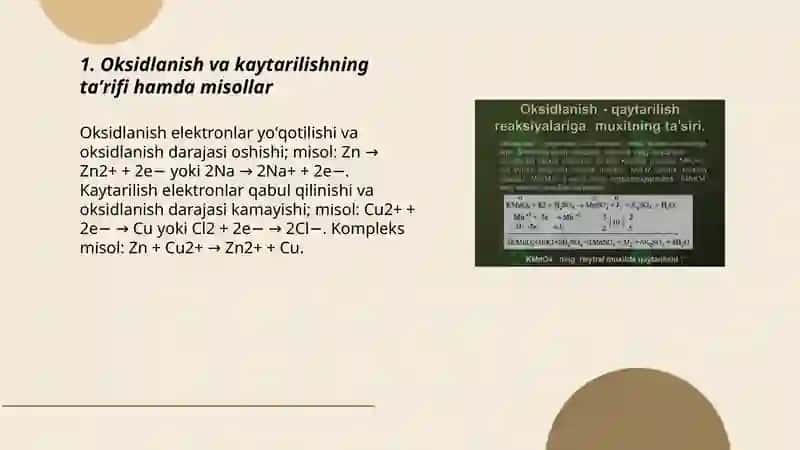 Oksidlanish kaytarish reaksiyasi 3