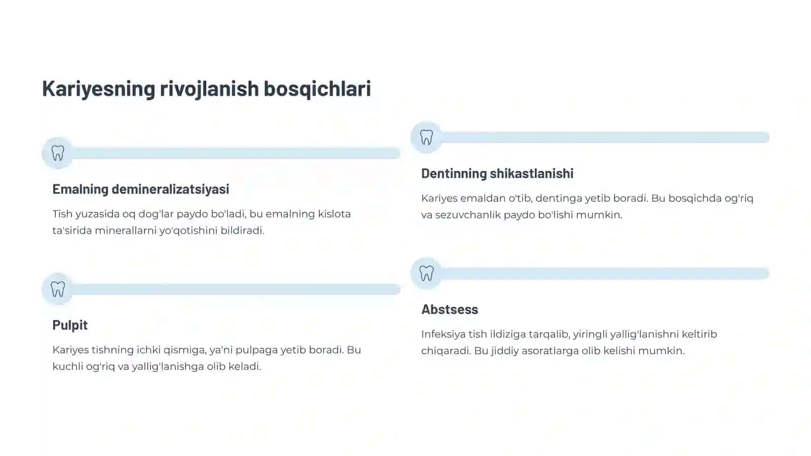 Kariyesning oldini olish va ovqatlanish 3