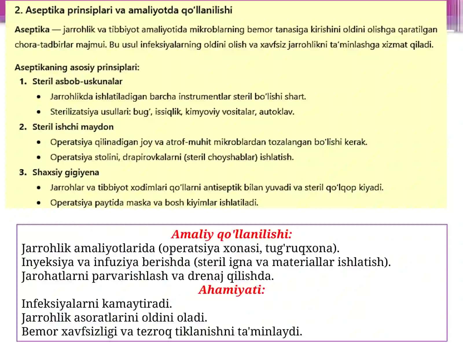 Antiseptika va Aseptika Asoslarini O'rganish 3
