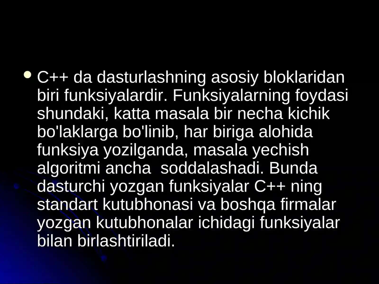 Funksiyalar va ularni yaratish 3