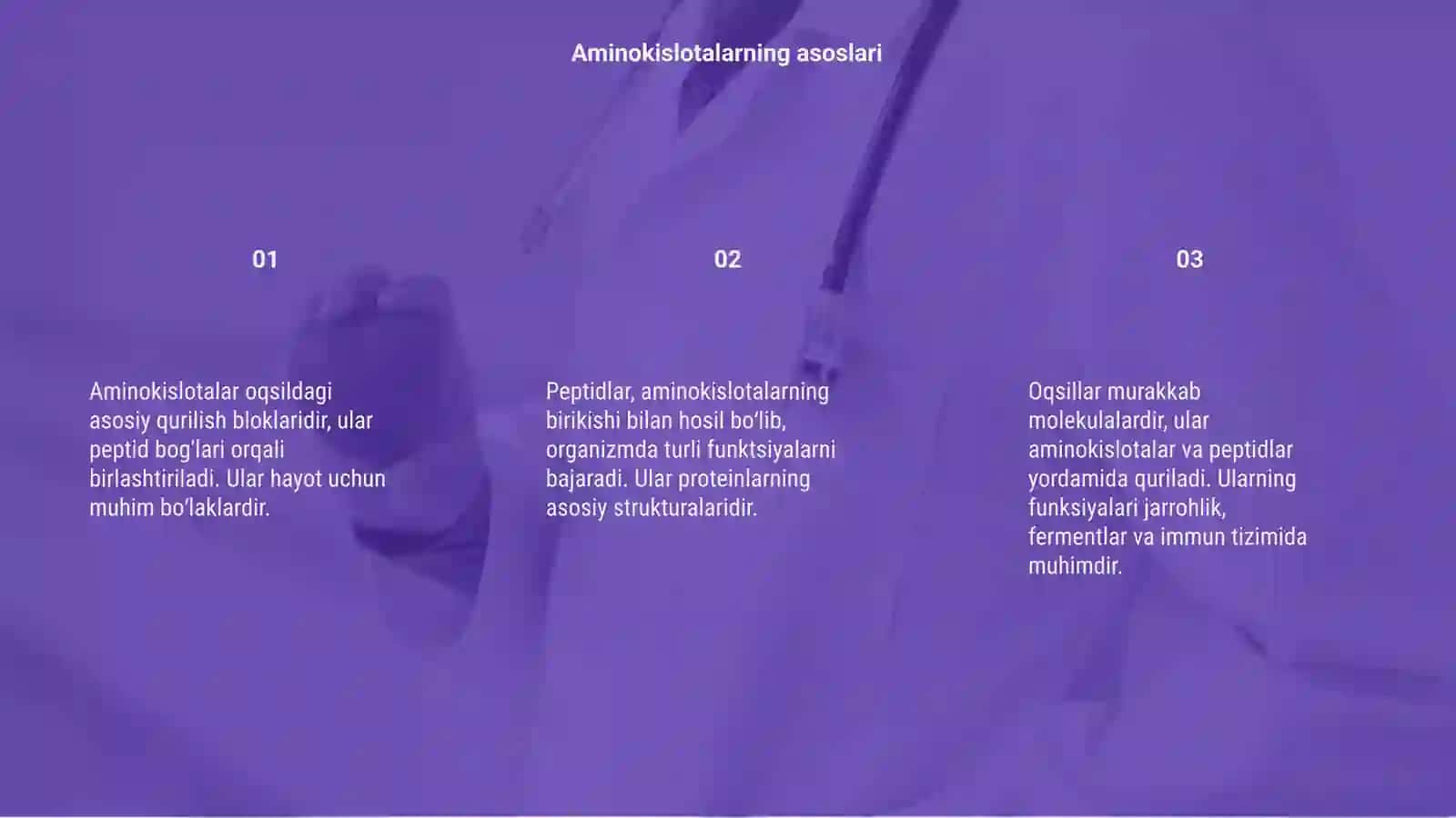 Aminokislotalar, peptidlar va oqsillar 3