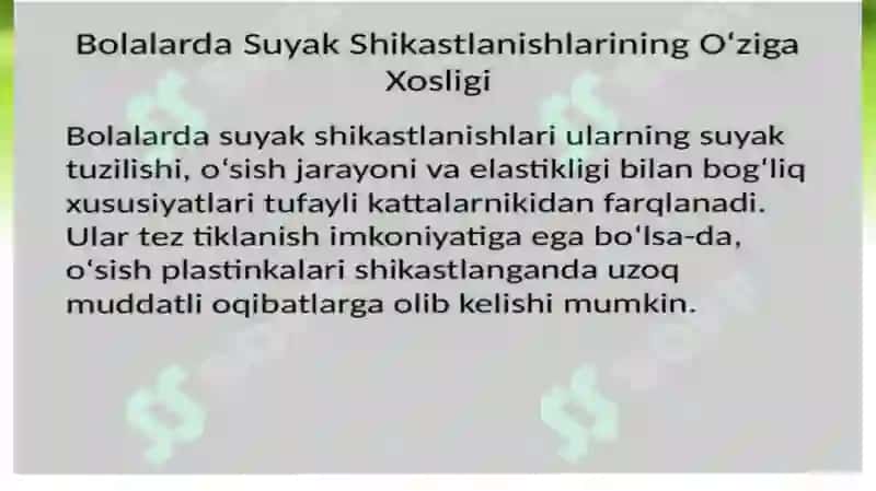 Bolalardasuyak shikastlarinioʻzigaxosligi 3