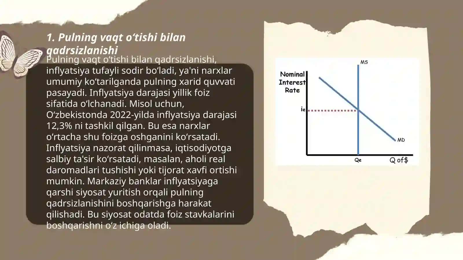 Pulning vaqt boʻyicha qiymati va foiz stavkalari 3