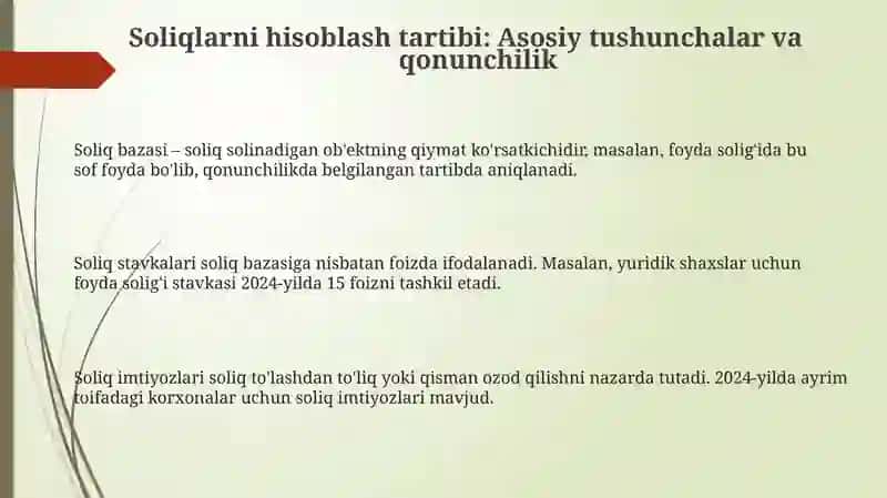 Soliqlarni hisoblash va byudjetga undirish tartibi 3