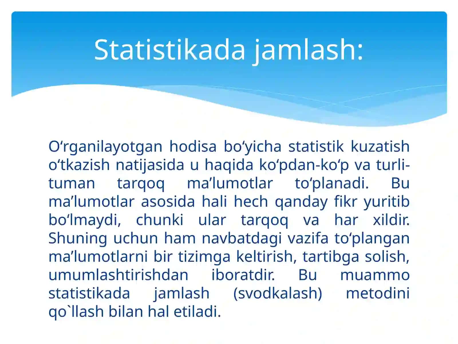 Statistik Jamlash va Guruhlash, Statistik Jadval va Grafiklar 3